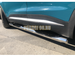 Пороги труба с проступью Папа Тюнинг d76 для Chery Tiggo 7L 2025-