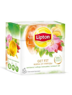 Чай Lipton Get Fit зеленый с травами 20 пакетиков