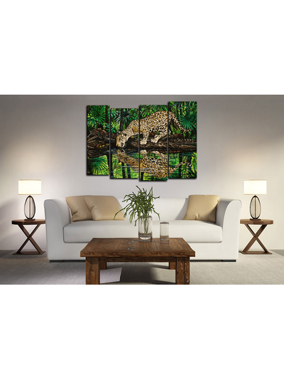 Модульная картина "Хищник на водопое"