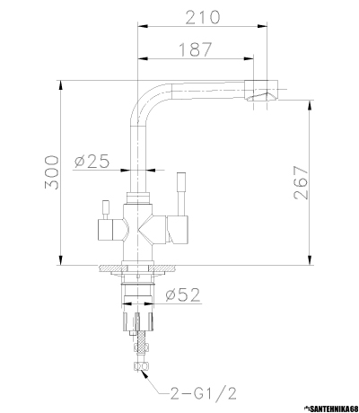 Смеситель для кухни из нержавеющей стали с подключением к фильтру с питьевой водой Lemark Expert LM5061S
