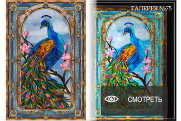 Витражи с птицами, бабочками в монсардных окнах в Тайском СПА-центре. г.Пушкино село Левково 32А