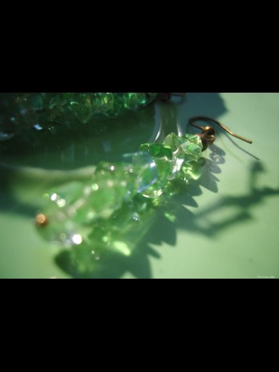 Летние серьги-хрусталики "Брызги лесного озера"