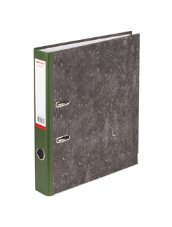 Папка-регистратор ОФИСМАГ, фактура стандарт, с мраморным покрытием, 50 мм, зеленый корешок, 225588