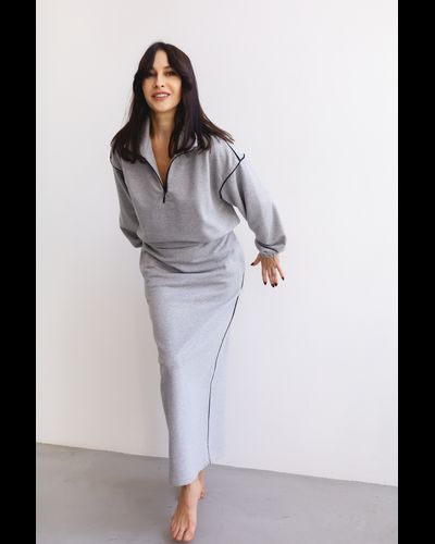 Платье макси из футера (меланж)