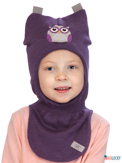 Шапка-шлем  20101-05, цвет баклажановый р. 48-50