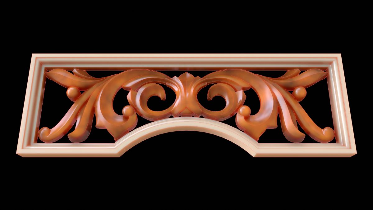 wood wall decor carving STL, decorative wood carving STL model