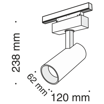 Магнитный трековый светильник черный LED 18Вт 4000К Арт:731981