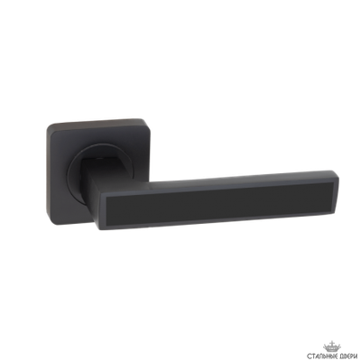 Ручка на квадратном основании VETTORE R06.120 MBP/BL (Чёрный Матовый/Чёрная Вставка)