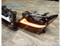 Фары Lexus LX 570 12-15 стиль LX600 бегающие