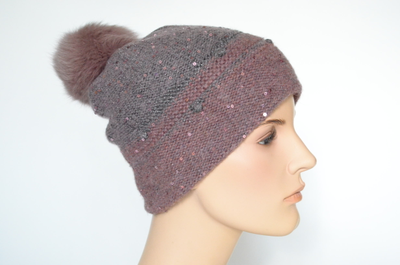 Итальянская шапка с помпоном Vizio Collezione