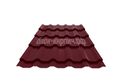 Металлочерепица kvinta plus satin Ral 3005 красное вино Grand line