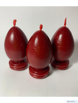 Свеча красная "Яйцо куриное" (4 часа горения).