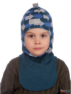 Шапка-шлем 20201-06 цвет синий, ярко-синий, серый, р. 52-54