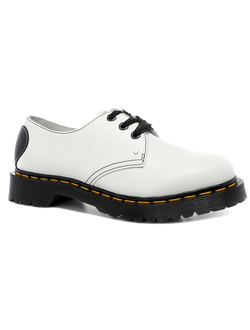 Ботинки Dr. Martens 1461 Hearts Smooth & Patent Lamper белые