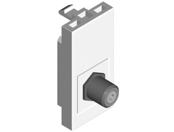 Коннектор типа-F белый, 1 модуль, Efapel Quadro 45