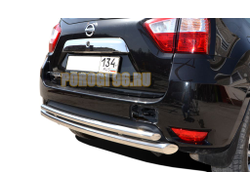 Защита заднего бампера двойная (радиус) d60/42 для Nissan Terrano 2015-