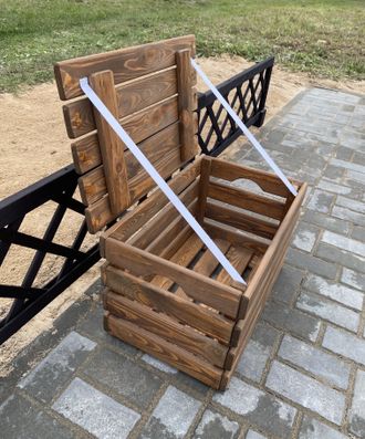 Ящик деревянный с крышкой, цв. яблоня