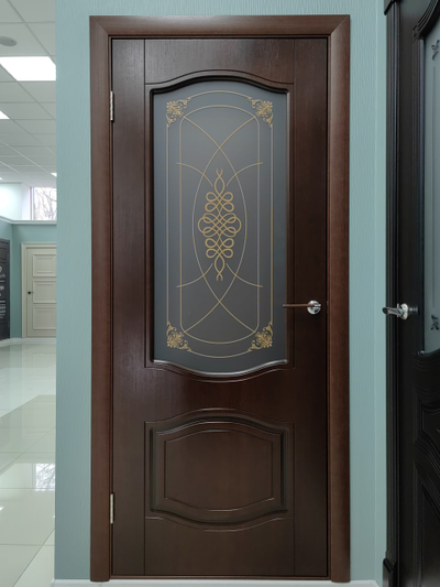 CORDONDOOR/ МАРИЯ/ ШПОН FINE-LINE/ ШОКОЛАД/ ПОЛОТНО ОСТЕКЛЕННОЕ/ УФ ФОТОПЕЧАТЬ