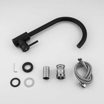 Смеситель Frap для кухни F40899-4 черный боковая ручка