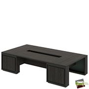 Стол переговоров 3000х1600х750 G-102_Дуб Шерман антрацит/Зеленый камень