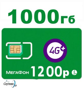 SIM-карта Мегафон 1200р/мес 1Тб Интернет в частный дом