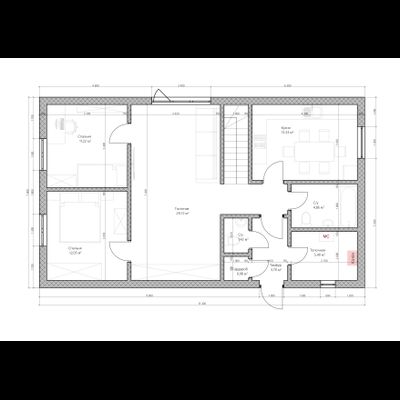 Одноэтажный дом с тремя спальнями 168.7 м² (S25)