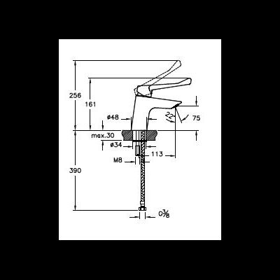 Смеситель Vitra AquaMed Solid S для раковины (для людей с ограниченными физическими возможностями), A42484EXP