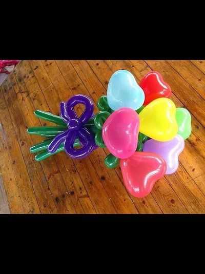 букет "цветных сердец"