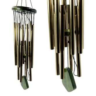 Музыка ветра фен шуй 12 трубочек, материалы: дерево, металл имитация бронзы