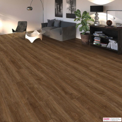 Декор ламината Haro Tritty 100 Дуб Элеганза Дымчатый 542050 в интерьере гостиной