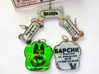 Комплект для изготовления адресников для собак, в форме лапки (заготовки с бортиками), 10 штук.