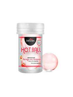 HC582 Лубрикант AROMATIC HOT BALL на масляной основе в виде двух шариков с ароматом клубники и шампанского