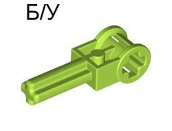 ! Б/У - Technic, Axle  2L with Reverser Handle Axle Connector, Lime (6553 / 4144295) - Б/У