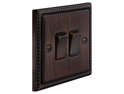 Переключатель 2-клавишный T&J Electric Colossal Bronze