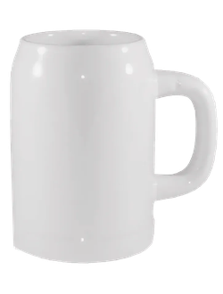 12 Кружка ПИВНАЯ КЕРАМИЧЕСКАЯ БЕЛАЯ БОЧОНОК 17 oz  (500 МЛ.), артикул SKB18B, 1/24
