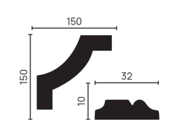Угловой элемент DECOR-DIZAYN C1-DD603 к молдингу DD603, из дюрополимера, под покраску, 4шт