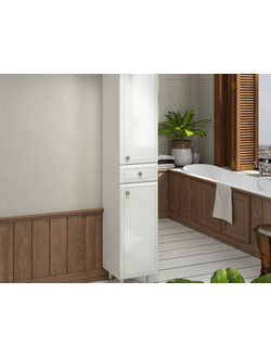 Шкаф-колонна "Сочи-35" белый глянец