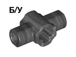 ! Б/У - Technic, Axle Connector Hub with Two Bar Holders Perpendicular Lightsaber Hilt, Pearl Dark Gray (24122 / 6135325) - Б/У