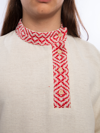 Косоворотка ткачество "Сила Души" белая