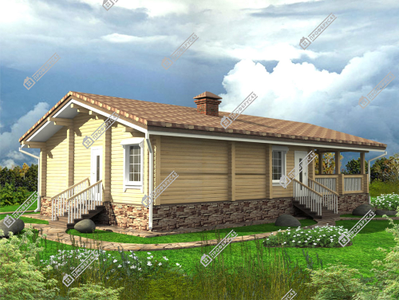 Гостевой дом-баня "Татарстан" с большой террасой из профилированного бруса, 118 м2