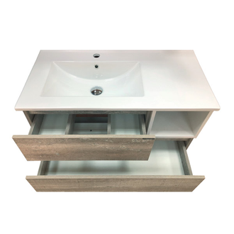 Тумба-умывальник "Турин-90L" дуб бежевый с раковиной COMFORTY 9090EL