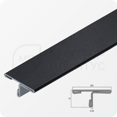 Т-образный порог 20 мм. из нержавеющей стали NEEXY PVS91-17 SMBL Песок черный