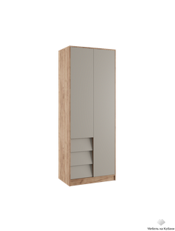 Ева шкаф 2-х створчатый Крафт табачный/Кашемир