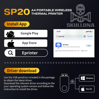 Беспроводной тату принтер AVA SKULLDNA SP20 Wireless Tattoo Printer