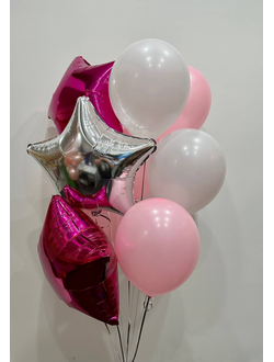 Фонтан из шаров звезда фуксия