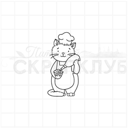 штамп кот повар