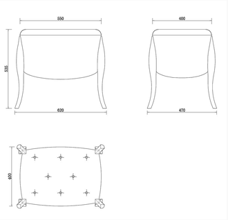 ПУФИК RIMINI (L62*P47*H53,5) FRATELLI BARRI FB.ST.RIM.694