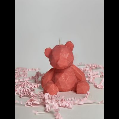 Свеча "Мишка геометрия" пастель