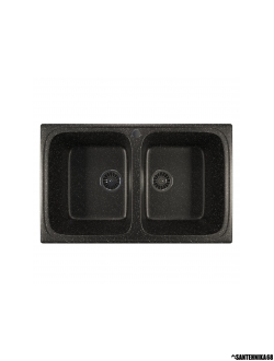Мойка из искусственного мрамора MIXLINE ML-GM23 двухчашевая 495*775*200мм