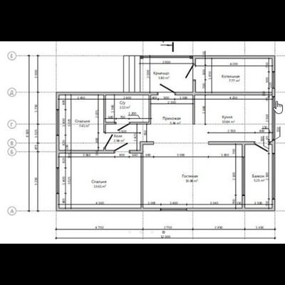 Одноэтажный каркасный дом с двумя спальнями 70м² (SK56)